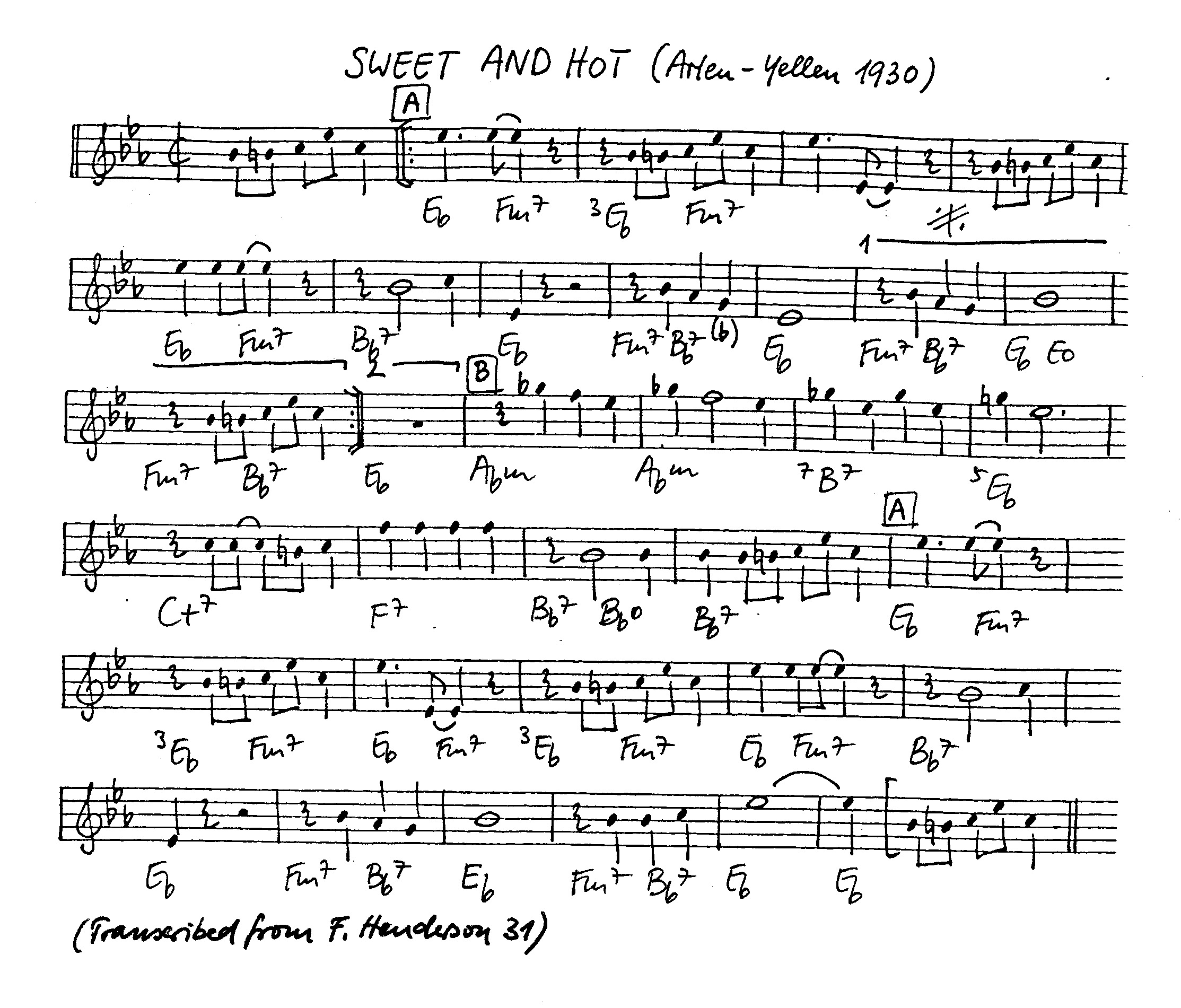 sweet and hot leadsheet – book us for your next 20s or gatsby event